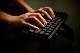 writing on keyboard