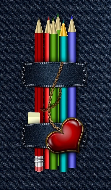 pencils and heart